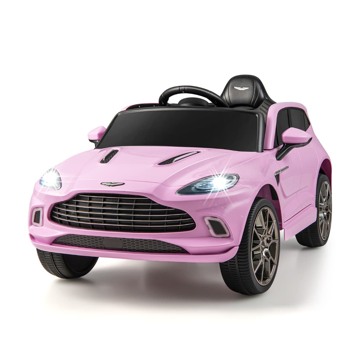 CostwayAston Martin DBX Voiture Electrique 12V Enfants avec Télécommande 2,4G Véhicule Moderne avec Lumières LED et Musique pour 3-8 Ans Rose